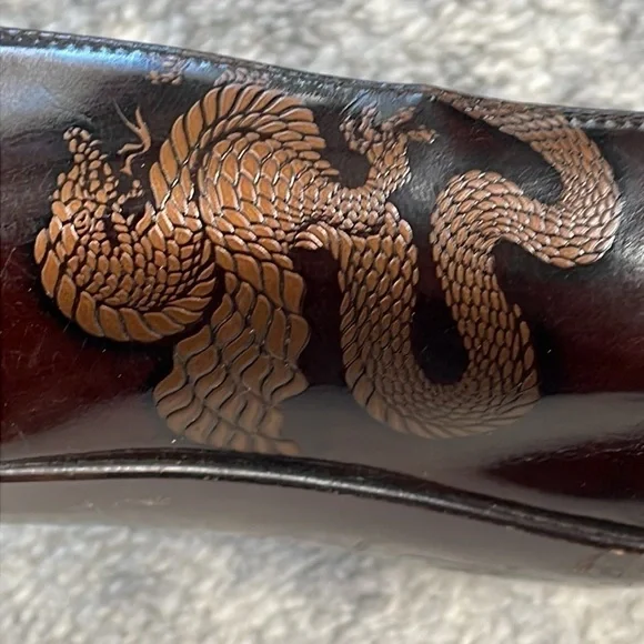 Vintage Bruno Magli Dragon Asian Brown Pumps Office Career Sz 6.5 - Picture 14 of 15